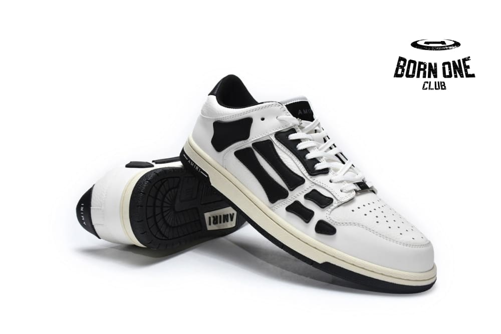 Amiri Skel Top Low White Black White PS22MFS003-111