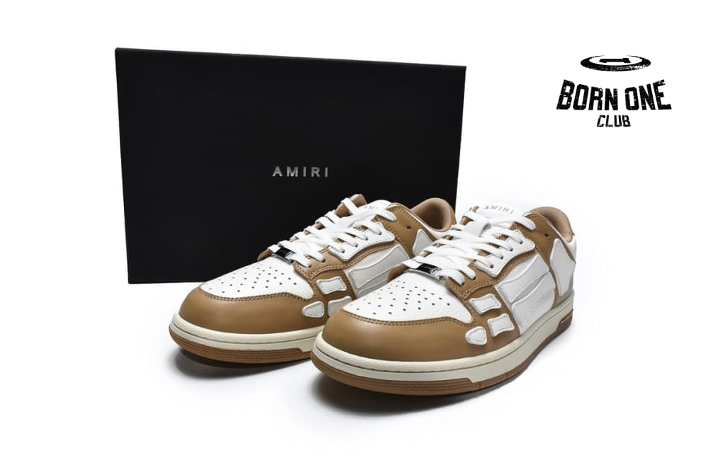 Amiri Skel Top Low White Brown MFS003-281