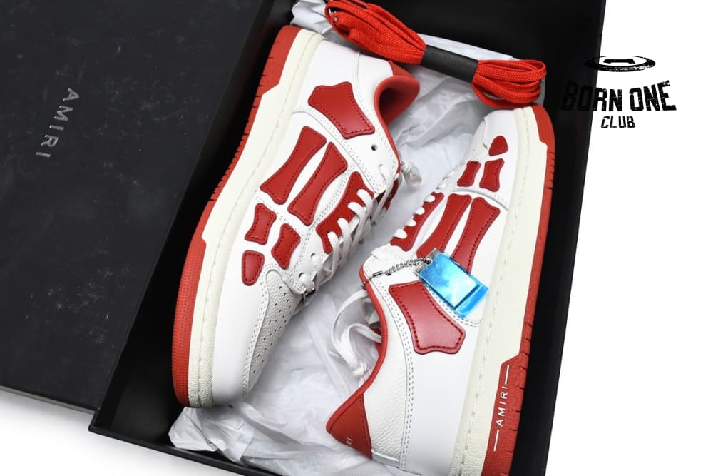 Amiri Skel Top Low White Red MFS003-124