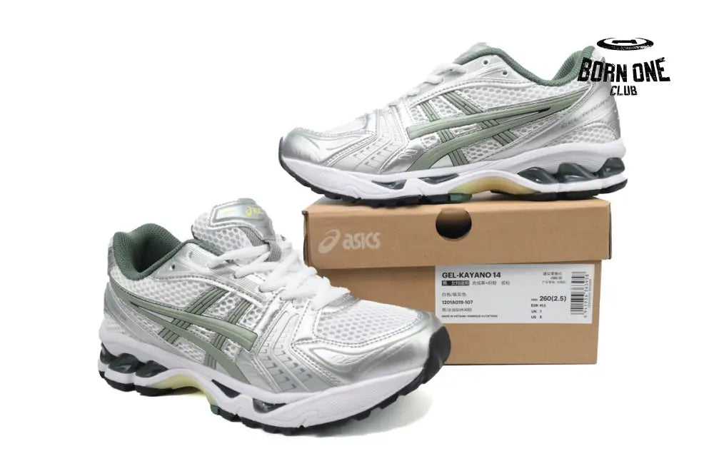 ASICS Gel-Kayano 14 White Pure Silver Slate Grey Sage
