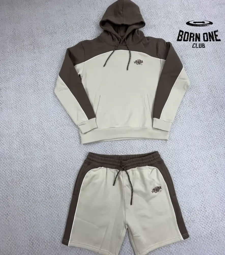 Conjunto Synaworld Pipe Hoodie & Shorts Bege