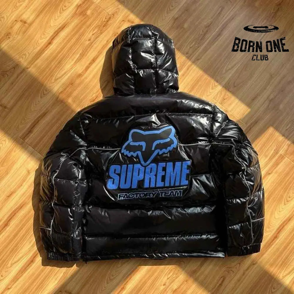 Jaqueta Supreme x Fox Racing Shiny Down Puffer Black