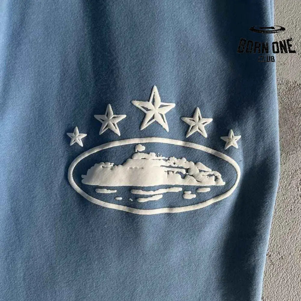 Conjunto Moletom Corteiz 5 Starz Alcatraz Azul