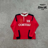 Camisa Corteiz Paneled Rugby Polo Vermelha