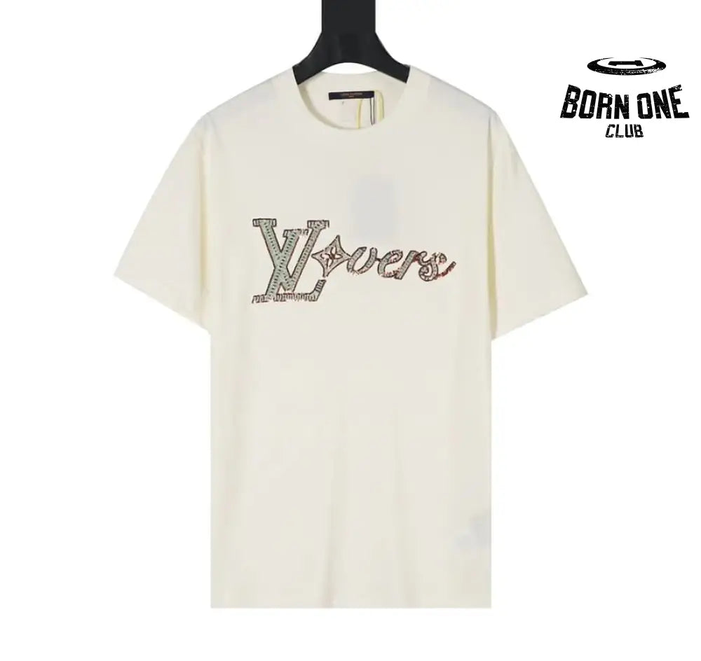 Camiseta Louis Vuitton White Embroidered Lovers