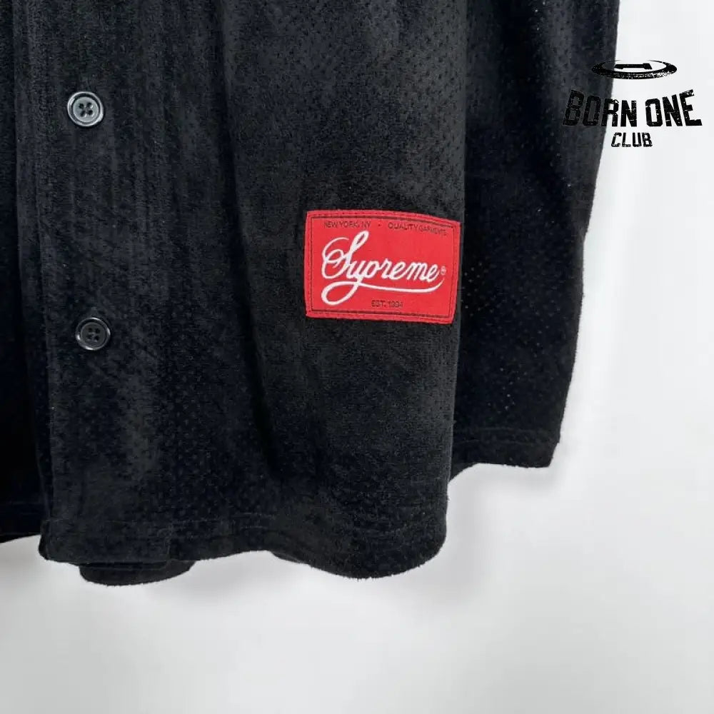 Camiseta Supreme Ultrasuede Mesh Baseball Preto