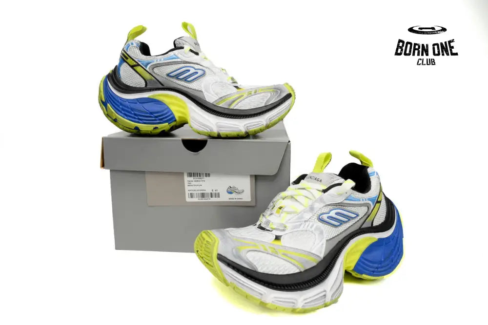 Balenciaga 10XL White Gray Black White Blue Fluorescent Green