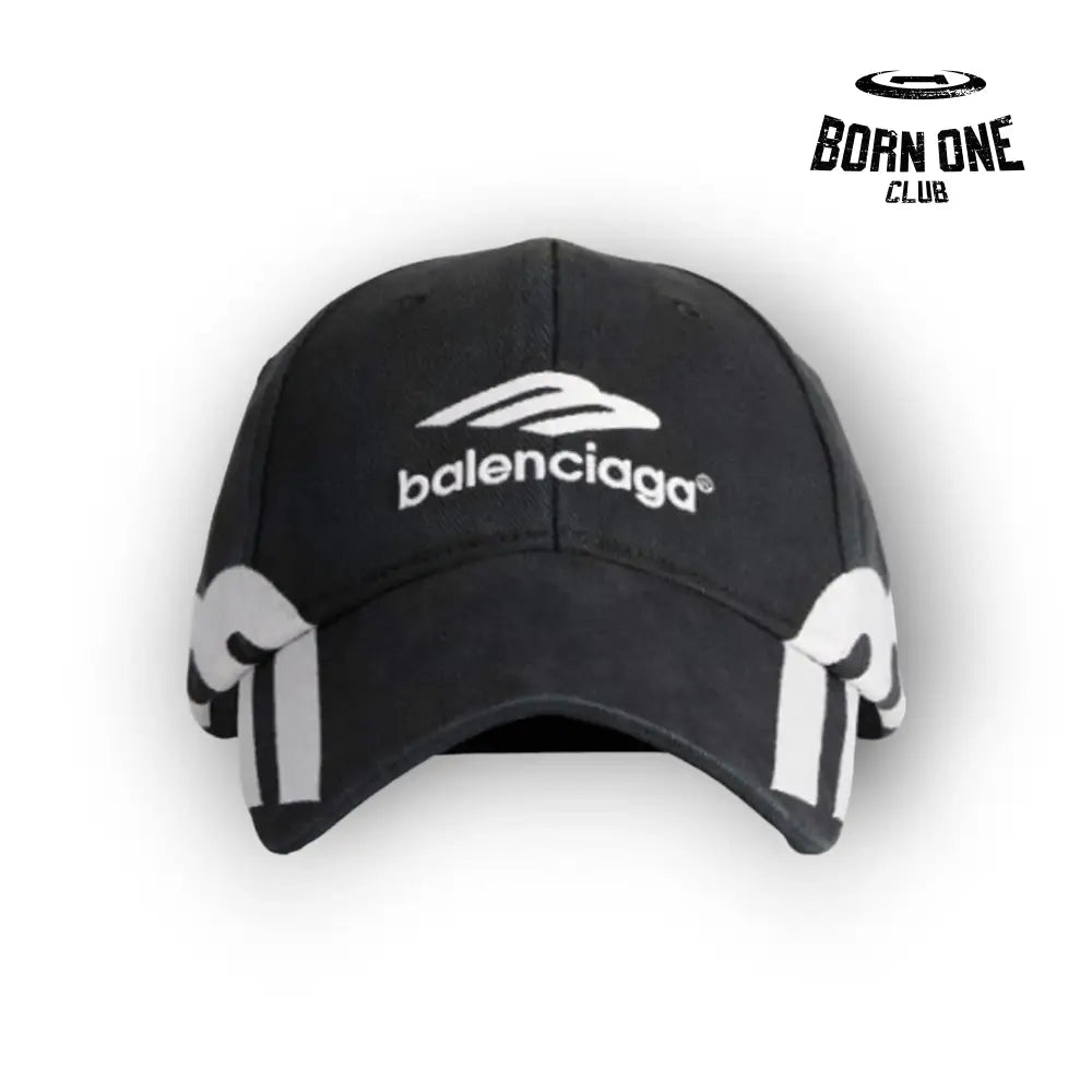 Balenciaga 3B Sports Icon Cap in Black White Boné Ajustável