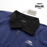 Balenciaga 3B Sports Icon Medium Fit Tracksuit Jacket in Black Blue Jaqueta