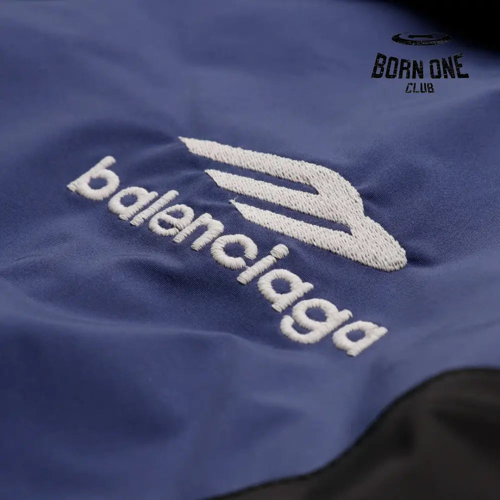 Balenciaga 3B Sports Icon Medium Fit Tracksuit Jacket in Black Blue Jaqueta