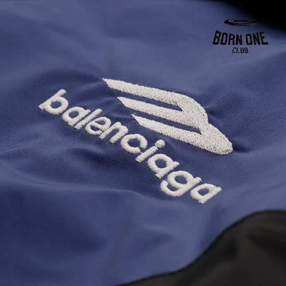 Balenciaga 3B Sports Icon Medium Fit Tracksuit Jacket in Black Blue Jaqueta