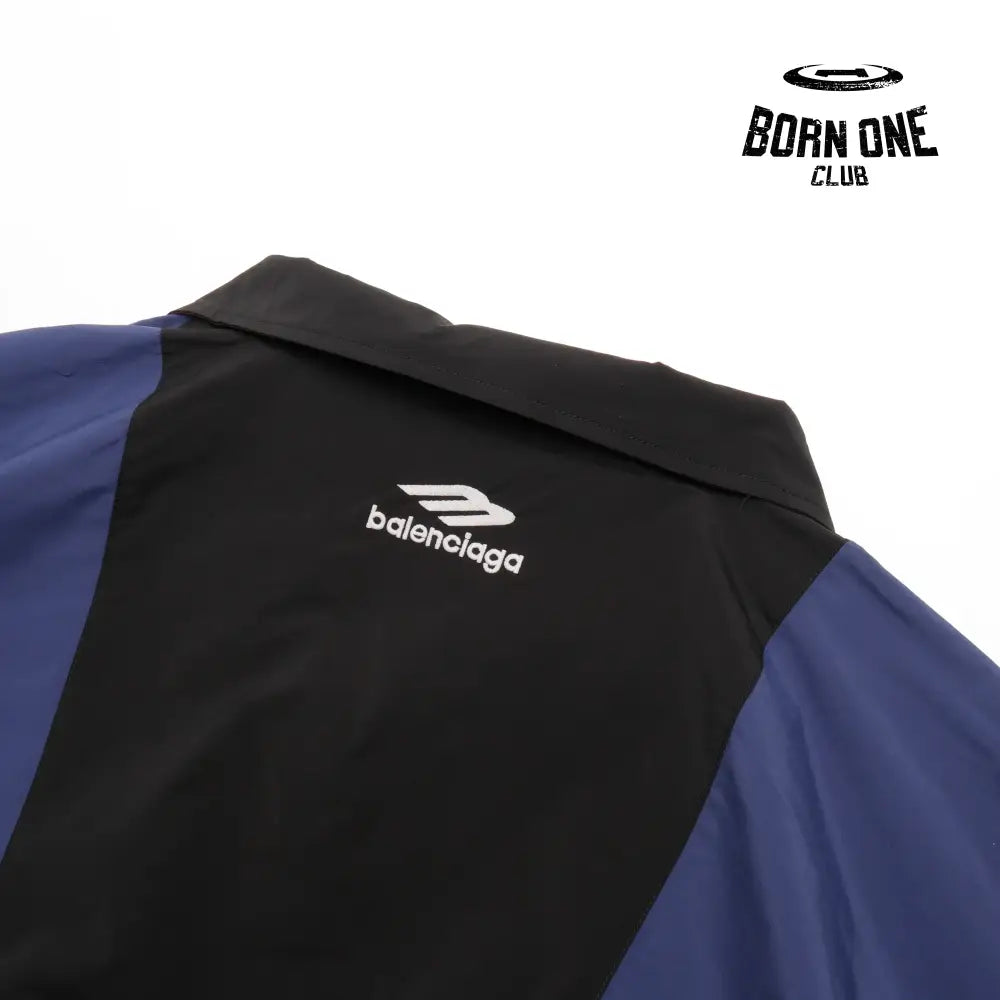 Balenciaga 3B Sports Icon Medium Fit Tracksuit Jacket in Black Blue Jaqueta