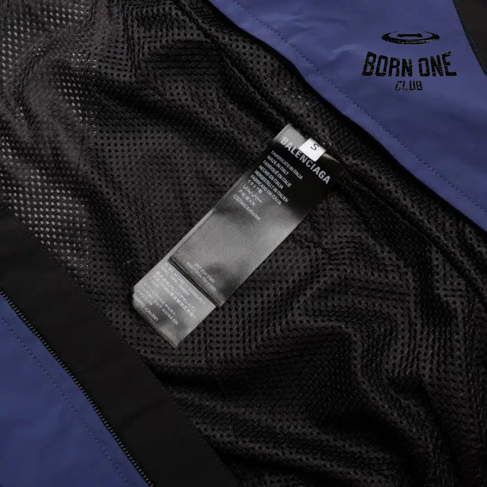 Balenciaga 3B Sports Icon Medium Fit Tracksuit Jacket in Black Blue Jaqueta