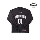 Balenciaga Basketball Long Sleeve Large Fit T-Shirt in Black Camiseta