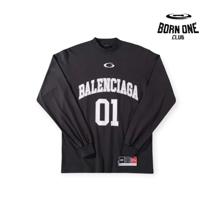 Balenciaga Basketball Long Sleeve Large Fit T-Shirt in Black Camiseta
