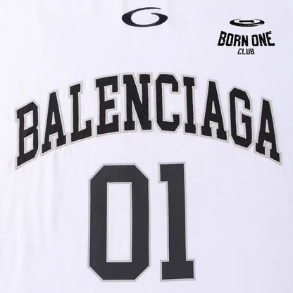 Balenciaga Basketball Long Sleeve Large Fit T-Shirt in Off White Camiseta