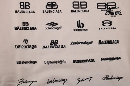 Balenciaga Beige Multilogo Hoodie Moletom Sweatshirts