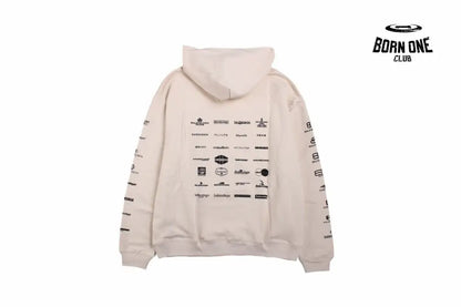 Balenciaga Beige Multilogo Hoodie Moletom Sweatshirts