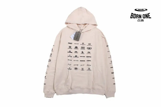 Balenciaga Beige Multilogo Hoodie Moletom Sweatshirts