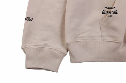 Balenciaga Beige Multilogo Hoodie Moletom Sweatshirts