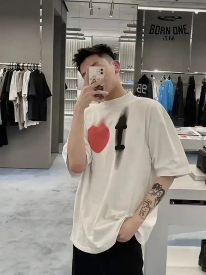 Balenciaga Beige T-Shirt with Abstract Graphic Camiseta T-shirt