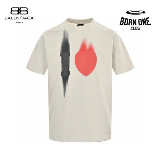 Balenciaga Beige T-Shirt with Abstract Graphic Camiseta T-shirt