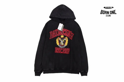 Balenciaga Black Crest Hoodie Moletom Sweatshirts
