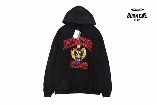 Balenciaga Black Crest Hoodie Moletom Sweatshirts