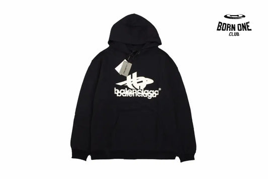 Balenciaga Black Graphic Hoodie Moletom Sweatshirts