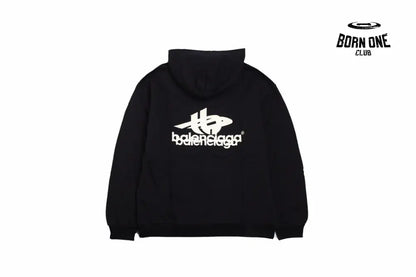 Balenciaga Black Graphic Hoodie Moletom Sweatshirts