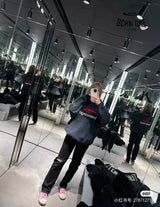 Balenciaga Black Hoodie Moletom Sweatshirts