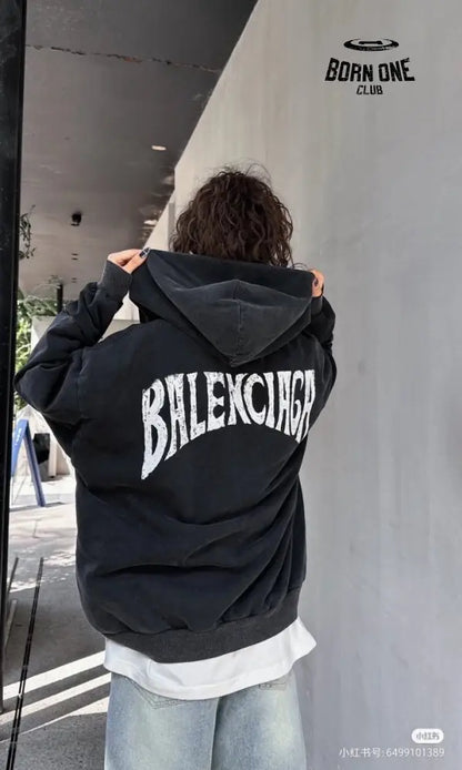 Balenciaga Black Hoodie Moletom Sweatshirts