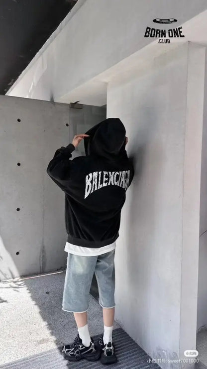 Balenciaga Black Hoodie Moletom Sweatshirts