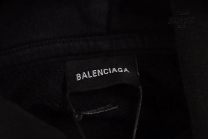 Balenciaga Black Hoodie with ’I Love’ Graphic Moletom Sweatshirts
