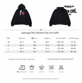 Balenciaga Black Hoodie with ’I Love’ Graphic Moletom Sweatshirts