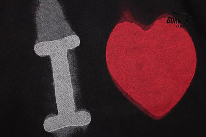 Balenciaga Black Hoodie with ’I Love’ Graphic Moletom Sweatshirts