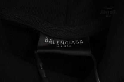 Balenciaga Black Multilogo Hoodie Moletom Sweatshirts