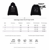 Balenciaga Black Multilogo Hoodie Moletom Sweatshirts