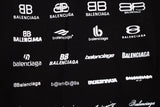 Balenciaga Black Multilogo Hoodie Moletom Sweatshirts