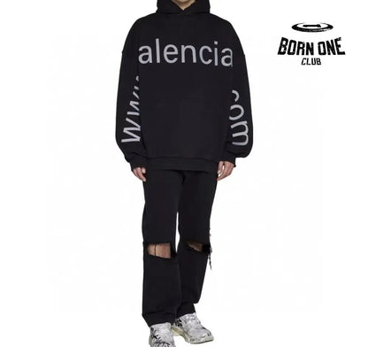 Balenciaga Black Oversized Hoodie Moletom Sweatshirts