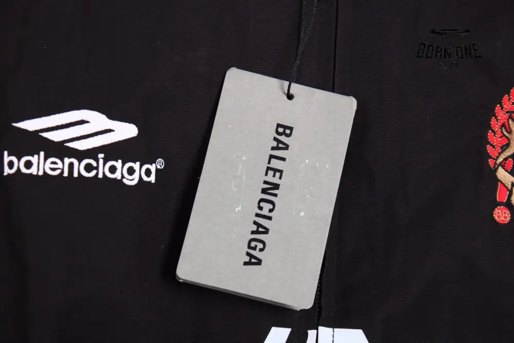 Balenciaga Black Zip-Up Track Jaqueta Sweatshirts