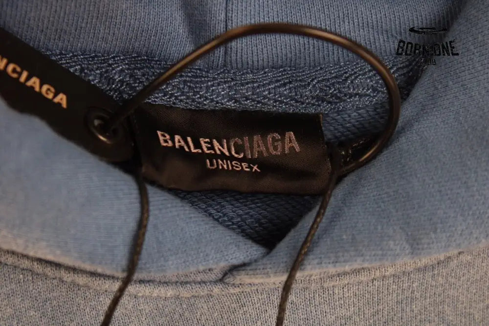 Balenciaga Blue Graphic Hoodie Moletom Sweatshirts