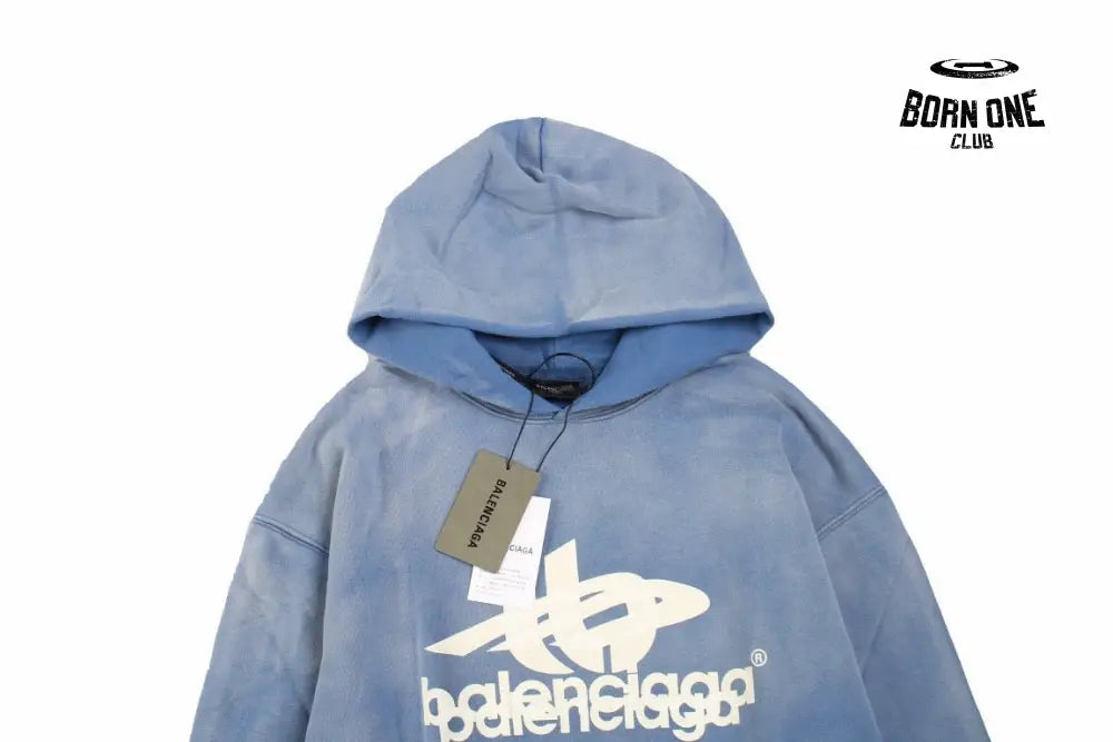 Balenciaga Blue Graphic Hoodie Moletom Sweatshirts