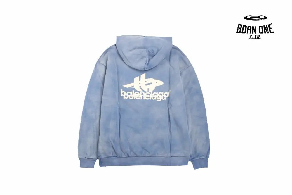 Balenciaga Blue Graphic Hoodie Moletom Sweatshirts
