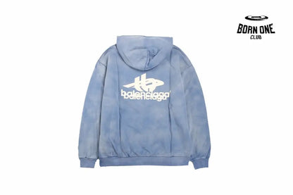 Balenciaga Blue Graphic Hoodie Moletom Sweatshirts