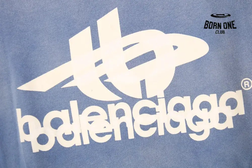 Balenciaga Blue Graphic Hoodie Moletom Sweatshirts
