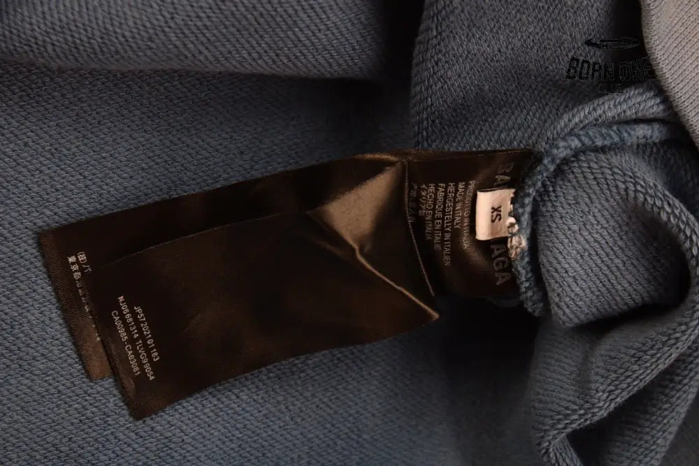 Balenciaga Blue Graphic Hoodie Moletom Sweatshirts