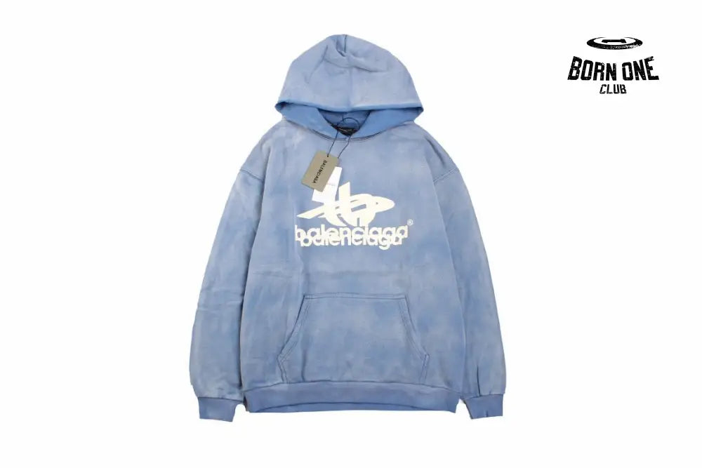 Balenciaga Blue Graphic Hoodie Moletom Sweatshirts