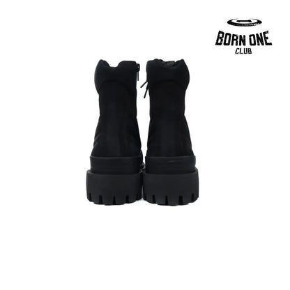 Balenciaga Boots Black Canvas Distressed Strike Boots Bota