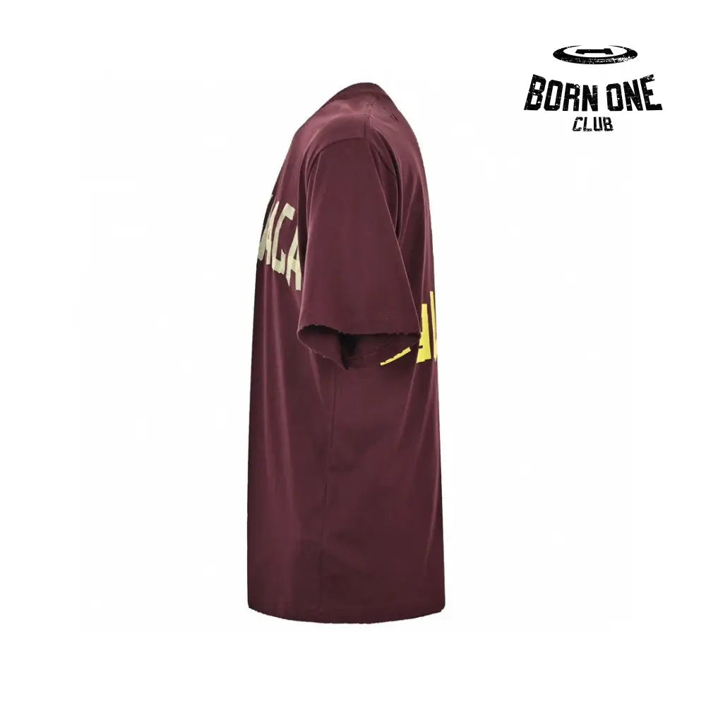 Balenciaga Burgundy Logo T-Shirt Camiseta T-shirt